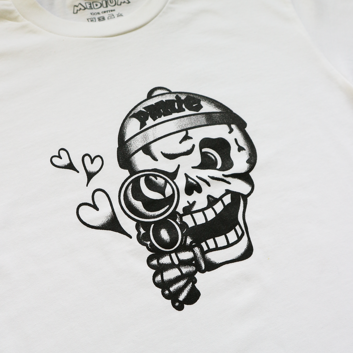 LOVE SKULL T-SHIRT [WHITE) – Panic World